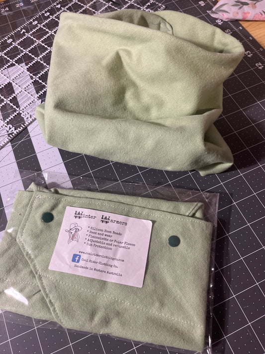 Avocado Green Winter Warmer - Flannelette (with heat beads)