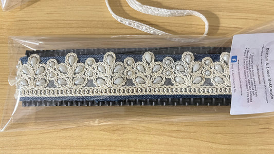 Ivory Pearl and Lace Hatband